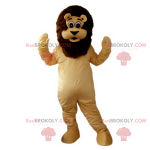 Lion maskot med brun manke - Redbrokoly.com