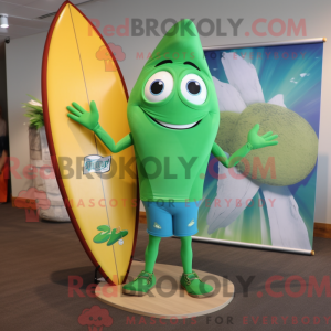 Grøn Surfboard maskot...