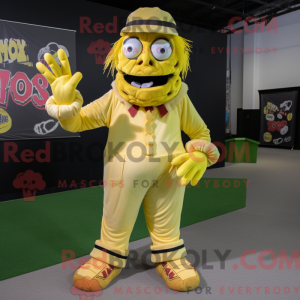 Gul Zombie maskot kostume...