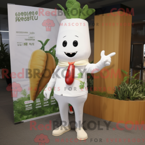 Hvit reddik maskot...