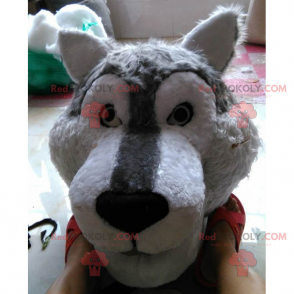 Mascote de animal selvagem - lobo sorridente - Redbrokoly.com