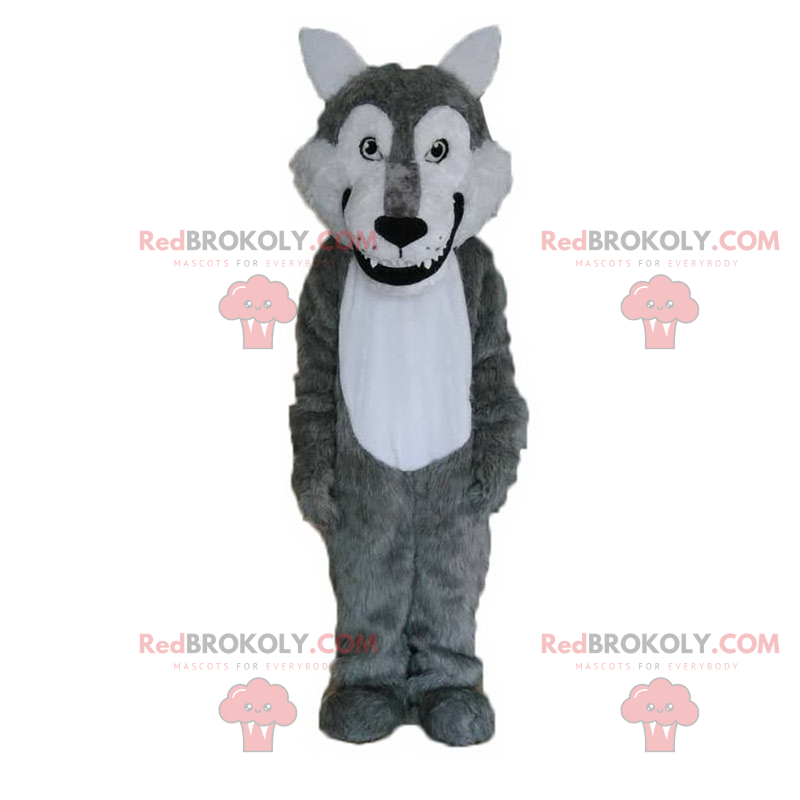 Wildtiermaskottchen - lächelnder Wolf - Redbrokoly.com