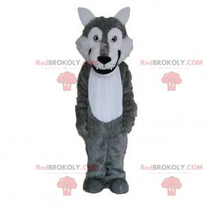 Mascote de animal selvagem - lobo sorridente - Redbrokoly.com
