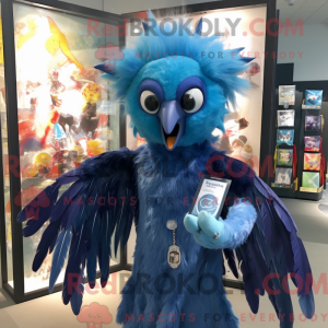 Blå Harpy-maskotdraktfigur...