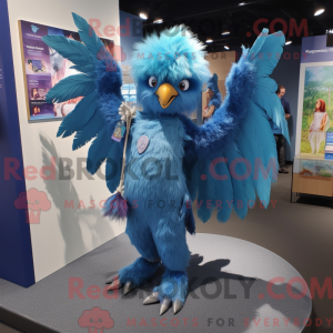 Blå Harpy-maskotdraktfigur...