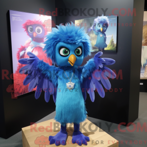 Blue Harpy mascot costume...