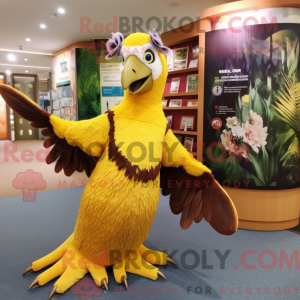 Gul fasan maskot kostume...