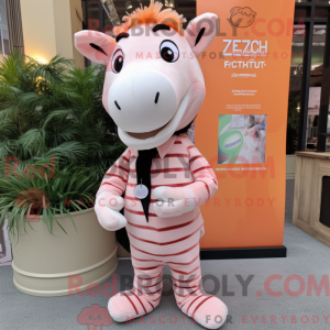 Peach Zebra maskot kostume...