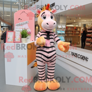 Postava maskota Peach Zebra...