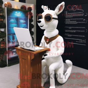 Hvid rådyr maskot kostume...
