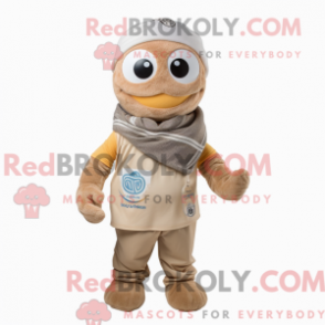 Fantasia de mascote de Aliança bege com macacão e lenços - Mascotes da aliança - REBROKO_283520 - RedBrokoly.com