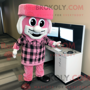 Pink Computer mascot...