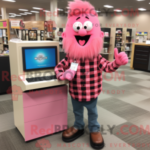Pink Computer mascot...