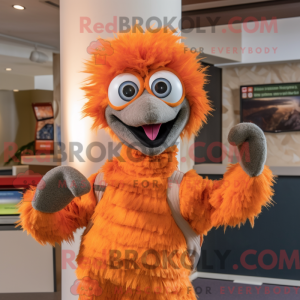 Orange Emu maskot kostume...