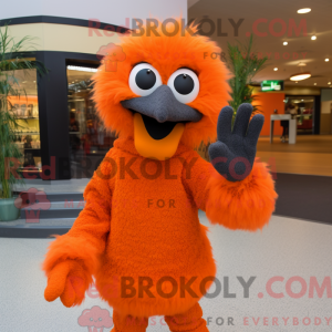 Orange Emu maskot kostume...