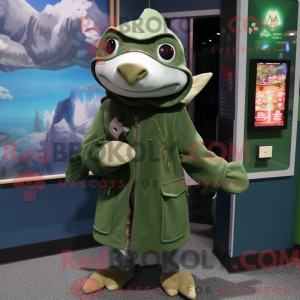 Skovgrøn sværdfisk maskot...