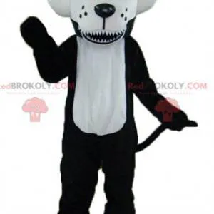 Black and white wolf mascot with blue eyes - Redbrokoly.com