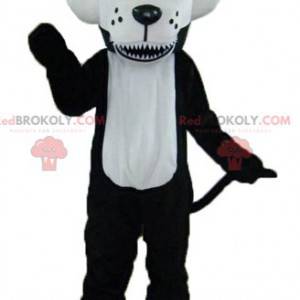 Zwart-witte wolf mascotte met blauwe ogen - Redbrokoly.com