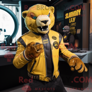 Yellow Smilodon mascot...
