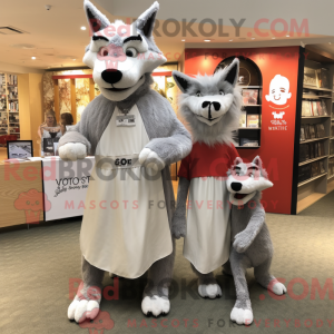 Sølv Dingo-maskotdraktfigur...