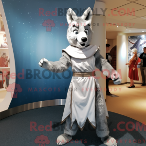 Sølv Dingo maskot kostume...