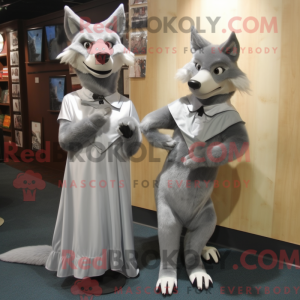 Sølv Dingo-maskotdraktfigur...