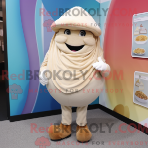 Cream Oyster mascot costume...
