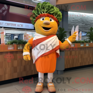 Oransje Cæsar Salat maskot...