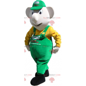 Mascotte pupazzo di neve con berretto e tuta - Redbrokoly.com