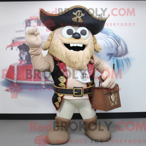 Máscara de pirata bege com...