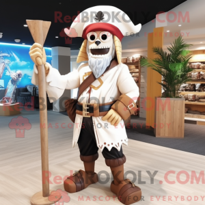 Beige Pirate maskot drakt...