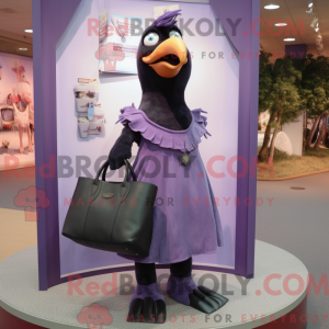Lilla Crow maskot kostume...