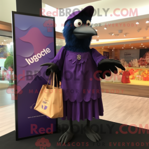 Lilla Crow maskot kostume...