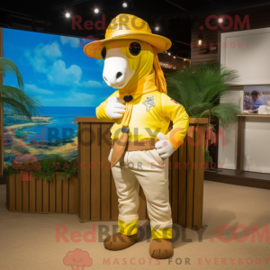 Yellow Horse maskot kostyme...