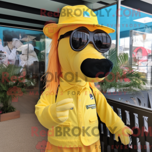 Yellow Horse mascot costume...