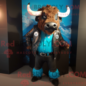 Cyan Buffalo Maskottchen...