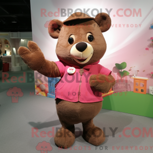 Brun Pink maskot kostume...