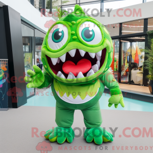 Green Piranha mascot...