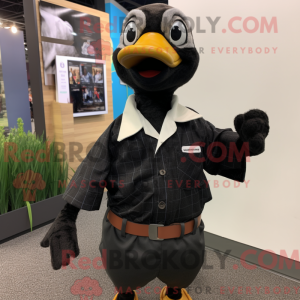 Sort Gosling maskot kostume...