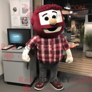 Maroon TV-maskotdraktfigur...