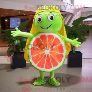 Limegrøn grapefrugt maskot...