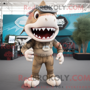 Tan Megalodon maskot...