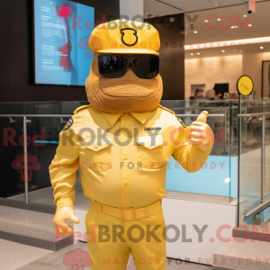Gold Army Soldier mascot...
