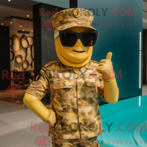 Gold Army Soldier maskot...