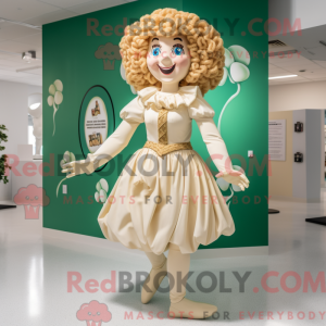 Cream Irish Dancer mascot...
