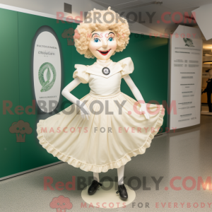 Cream Irish Dancer mascot...