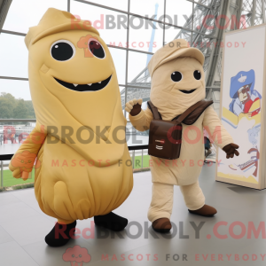 Beige Croissant maskot...