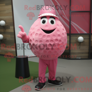Pink golfbold maskot...