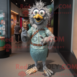 Grå påfugl maskot kostume...