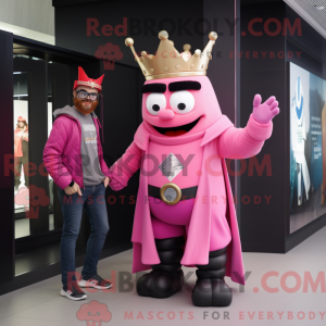 Pink King mascot costume...